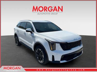 2026 Kia Sorento S in Glacial White Pearl — front three-quarter view