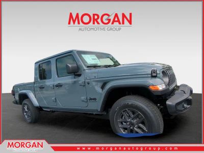 2026 Jeep Gladiator Sport S in Gray — front three-quarter view