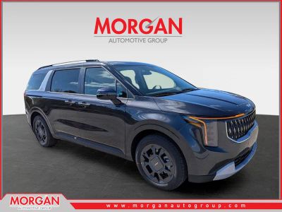 2026 Kia Carnival Hybrid EX in Panthera Metal — front three-quarter view