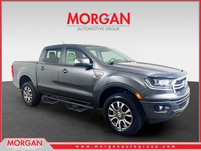 2019 Ford Ranger Lariat in Gray — front three-quarter view