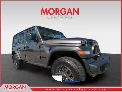 2026 Jeep Wrangler Sport S in Beige — front three-quarter view