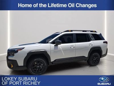 2026 Subaru Outback Wilderness in Crystal White Pearl — front three-quarter view