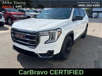 2022 GMC Terrain AT4 in Summit White — front three-quarter view