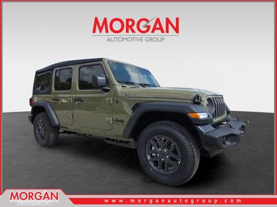 2026 Jeep Wrangler Sport S in Green — front three-quarter view
