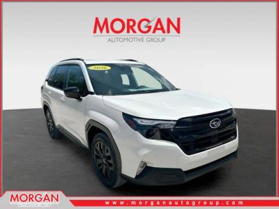 2026 Subaru Forester Sport in White — front three-quarter view