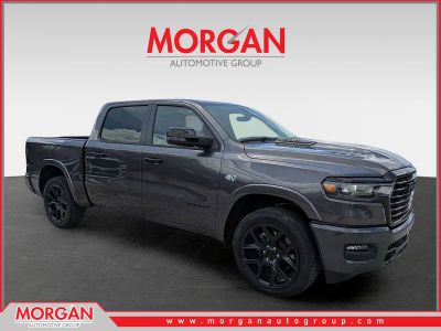 2026 Ram 1500 Laramie in Gray — front three-quarter view