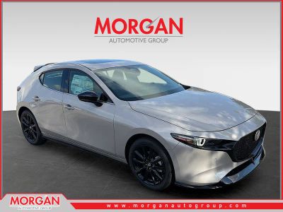 2026 Mazda Mazda3 Hatchback 3 2.5 Turbo Premium Plus in Platinum Quartz Metallic — front three-quarter view