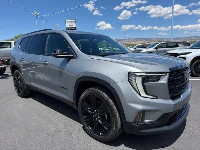 2026 GMC Acadia Elevation in Sterling Metallic — front three-quarter view