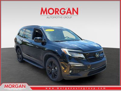 2022 Honda Pilot Black Edition in Black — front three-quarter view