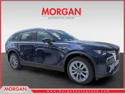 2026 Mazda CX-90 PHEV Preferred in Blue — front three-quarter view