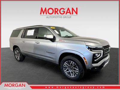 2025 Chevrolet Suburban Z71 in Sterling Gray Metallic — front three-quarter view