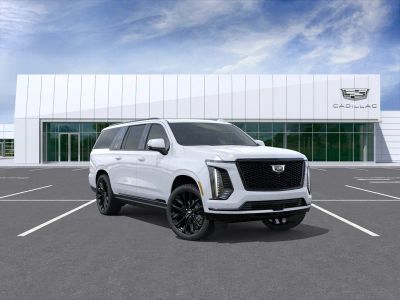 2026 Cadillac Escalade ESV Platinum Sport in Vibrant White Tricoat — front three-quarter view