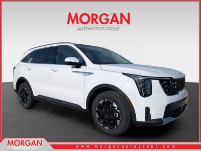 2026 Kia Sorento S in Glacial White Pearl — front three-quarter view