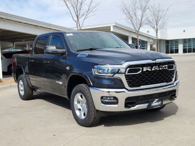 2026 RAM 1500 RAM 1500 BIG HORN CREW CAB 4X4 5'7' BOX in Forged Blue Metallic Exterior Paint — front three-quarter view