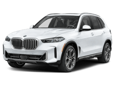 2026 BMW X5 xDrive50e in White — front three-quarter view