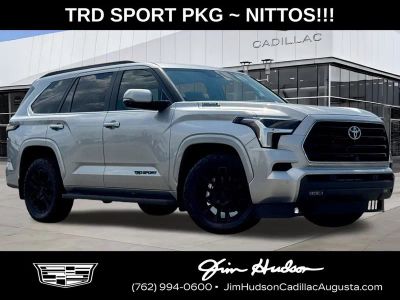 2024 Toyota Sequoia SR5 in Celestial Silver Metallic — front three-quarter view