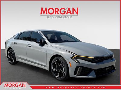 2026 Kia K5 GT-Line in Wolf Gray — front three-quarter view