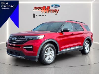 2023 Ford Explorer XLT in Rapid Red Metallic Tinted Clearcoat D4 — front three-quarter view