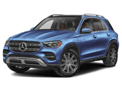 2026 Mercedes-Benz GLE 350 in Twilight Blue Metallic — front three-quarter view