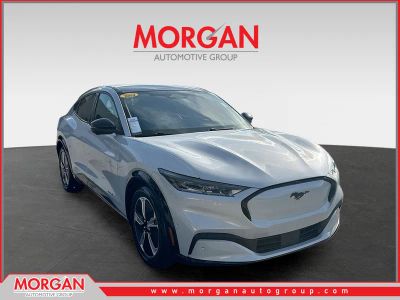 2023 Ford Mustang Mach-E Premium in White Metallic — front three-quarter view