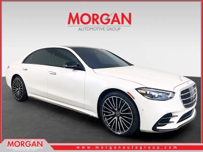 2023 Mercedes-Benz S-Class S 580 in White — front three-quarter view