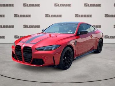 2027 BMW M4 Competition in Toronto Red Metallic — front three-quarter view