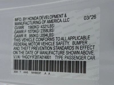 2026 Honda Accord Sedan — photo 32 view