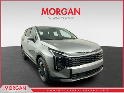 2026 Kia Sportage Hybrid LX in Steel Gray — front three-quarter view