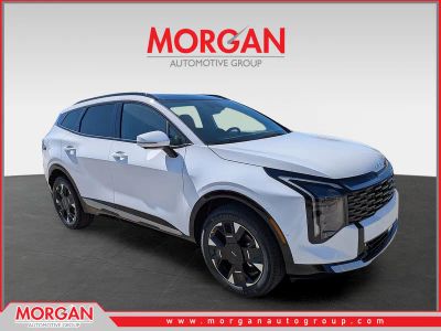 2026 Kia Sportage SX-Prestige in Glacial White Pearl — front three-quarter view