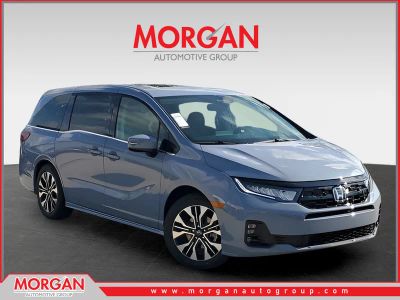 2026 Honda Odyssey Elite in Sonic Gray Pearl — front three-quarter view