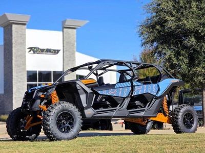 2026 Can-Am Maverick X3 MAX RS Turbo Scandi Blue & Orange Crush — rear three-quarter view