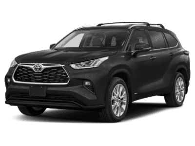 2026 Toyota Highlander Hybrid Limited in Black — front three-quarter view