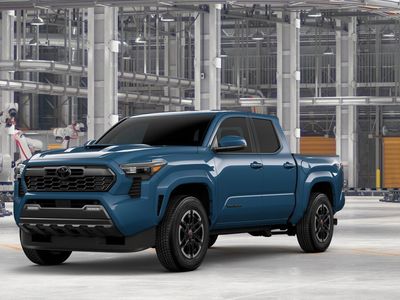 2026 Toyota Tacoma TRD Sport in Heritage Blue — front three-quarter view