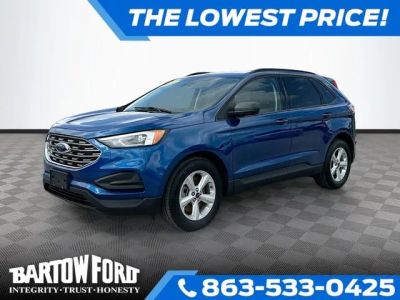 2022 Ford Edge SE in Atlas Blue Metallic — front three-quarter view