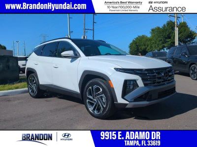 2026 Hyundai TUCSON HYBRID Limited in White — front three-quarter view