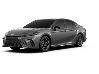 2026 Toyota Camry XSE in Heavy Metal with Midnight Black Metallic roof — front three-quarter view