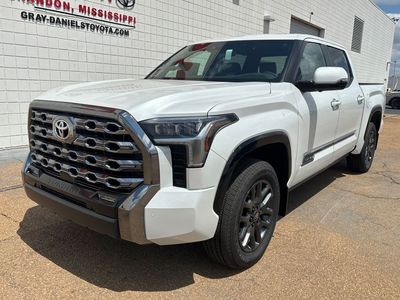 2026 Toyota Tundra Platinum in Wind Chill Pearl — front three-quarter view
