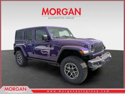 2026 Jeep Wrangler Rubicon in Purple — front three-quarter view