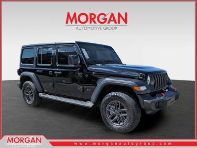 2024 Jeep Wrangler Sport S in Black Clearcoat — front three-quarter view