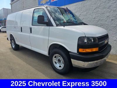 2025 Chevrolet Express Cargo WT in Summit White — front three-quarter view