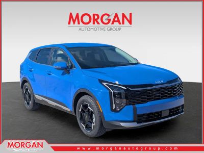 2026 Kia Sportage EX in Nebular Blue — front three-quarter view