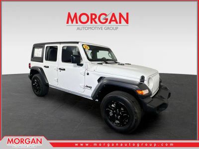2023 Jeep Wrangler Sport S in Bright White Clearcoat — front three-quarter view