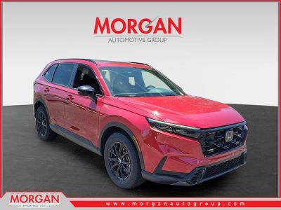 2026 Honda CR-V Hybrid Sport in Radiant Red Metallic — front three-quarter view