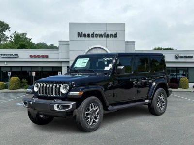 2026 Jeep Wrangler Sahara in Black Clear-Coat Exterior Paint — front three-quarter view