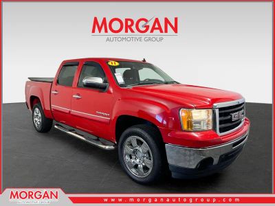 2011 GMC Sierra 1500 SLE in Fire Red — front three-quarter view