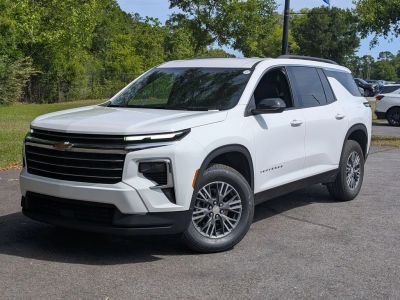 2025 Chevrolet Traverse LT in White — front three-quarter view