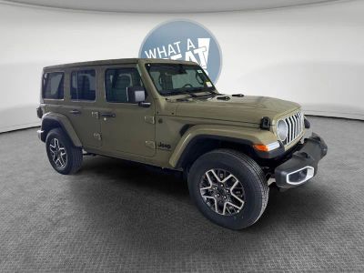 2026 Jeep Wrangler Sahara in 41 Exterior Paint — front three-quarter view