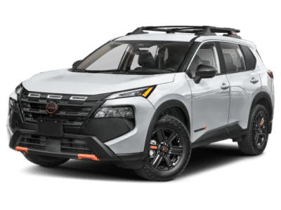 2026 Nissan Rogue Rock Creek in White — front three-quarter view