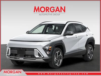 2026 Hyundai KONA SEL Premium in Atlas White — front three-quarter view