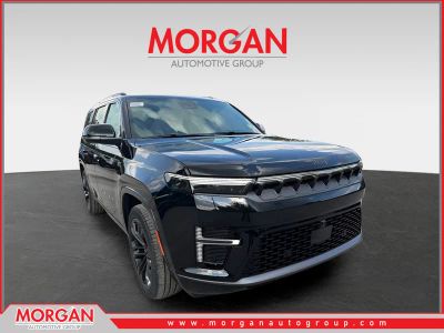 2026 Jeep Grand Wagoneer Summit Obsidian in High Gloss Black — front three-quarter view